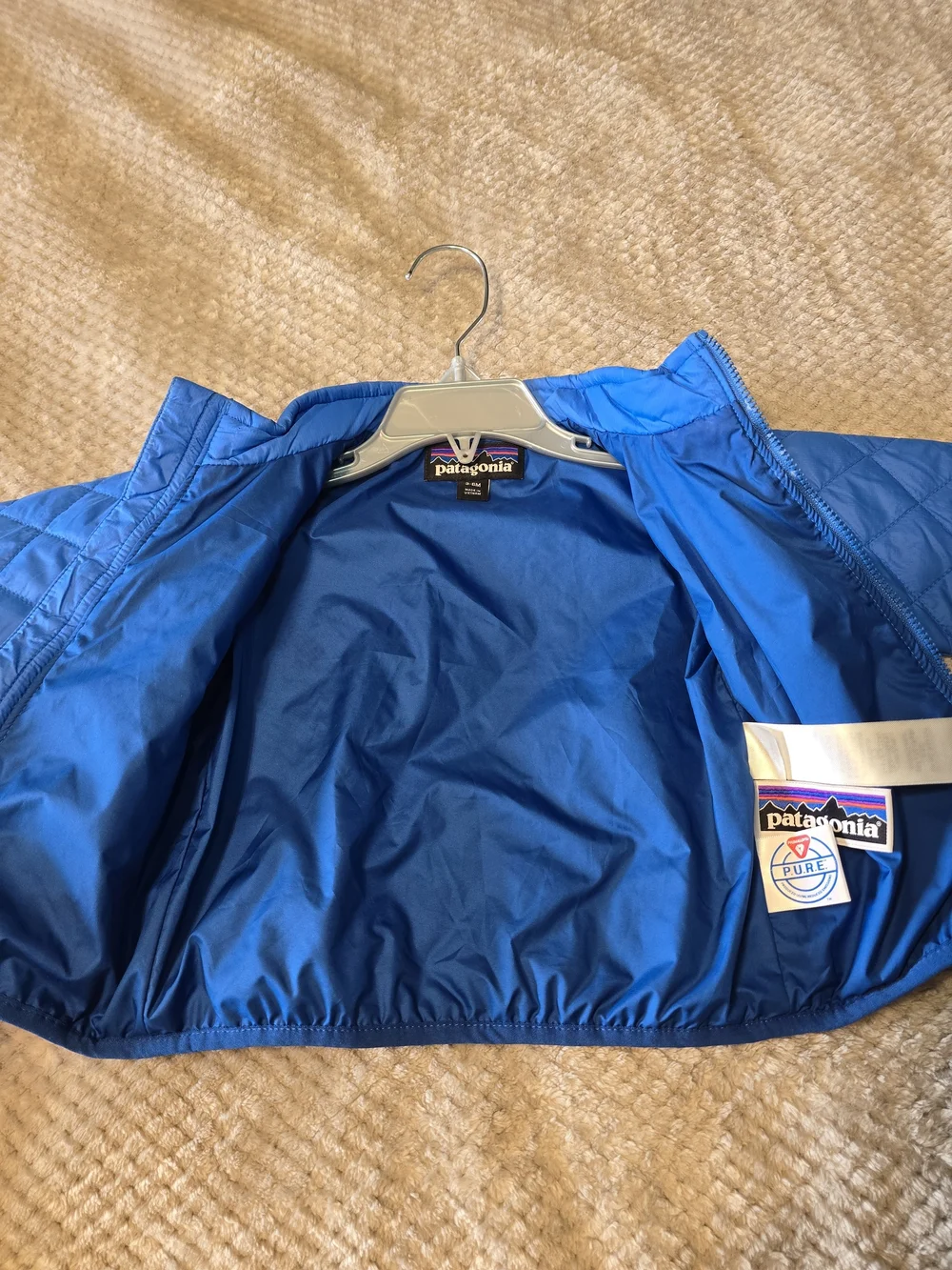 Patagonia Kids Bright Blue Quilted Puffer Jacket